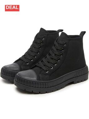 High Top Platform Canvas Sneakers Lace-Up Casual Tennis Shoes